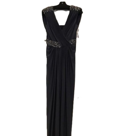 Rickie Freeman Floor Length Hand-Beaded Gown